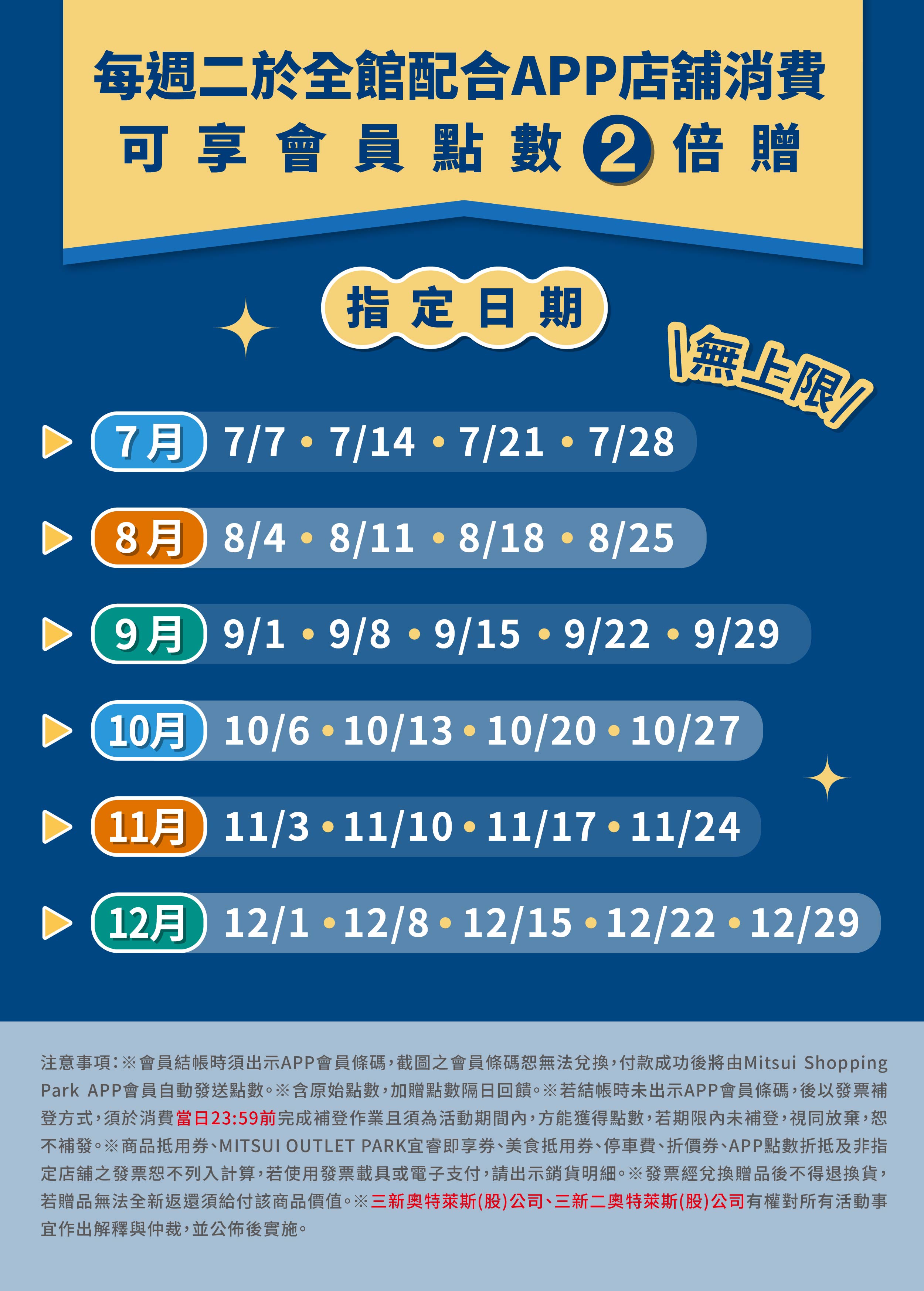 APP會員限定｜點數兩倍贈